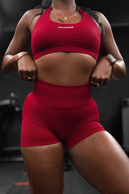 Evolve Red Scrunch Shorts