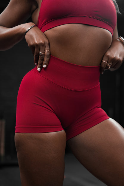Evolve Red Scrunch Shorts