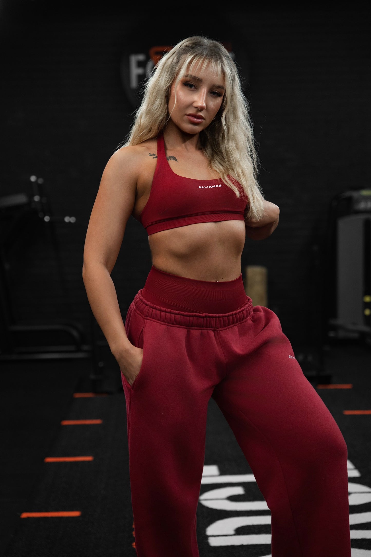 Evolve Red Wide Leg Jogger