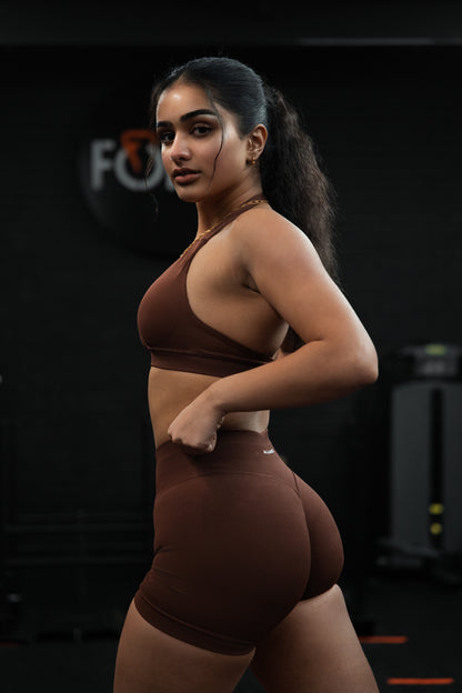 Evolve Brown Scrunch Shorts