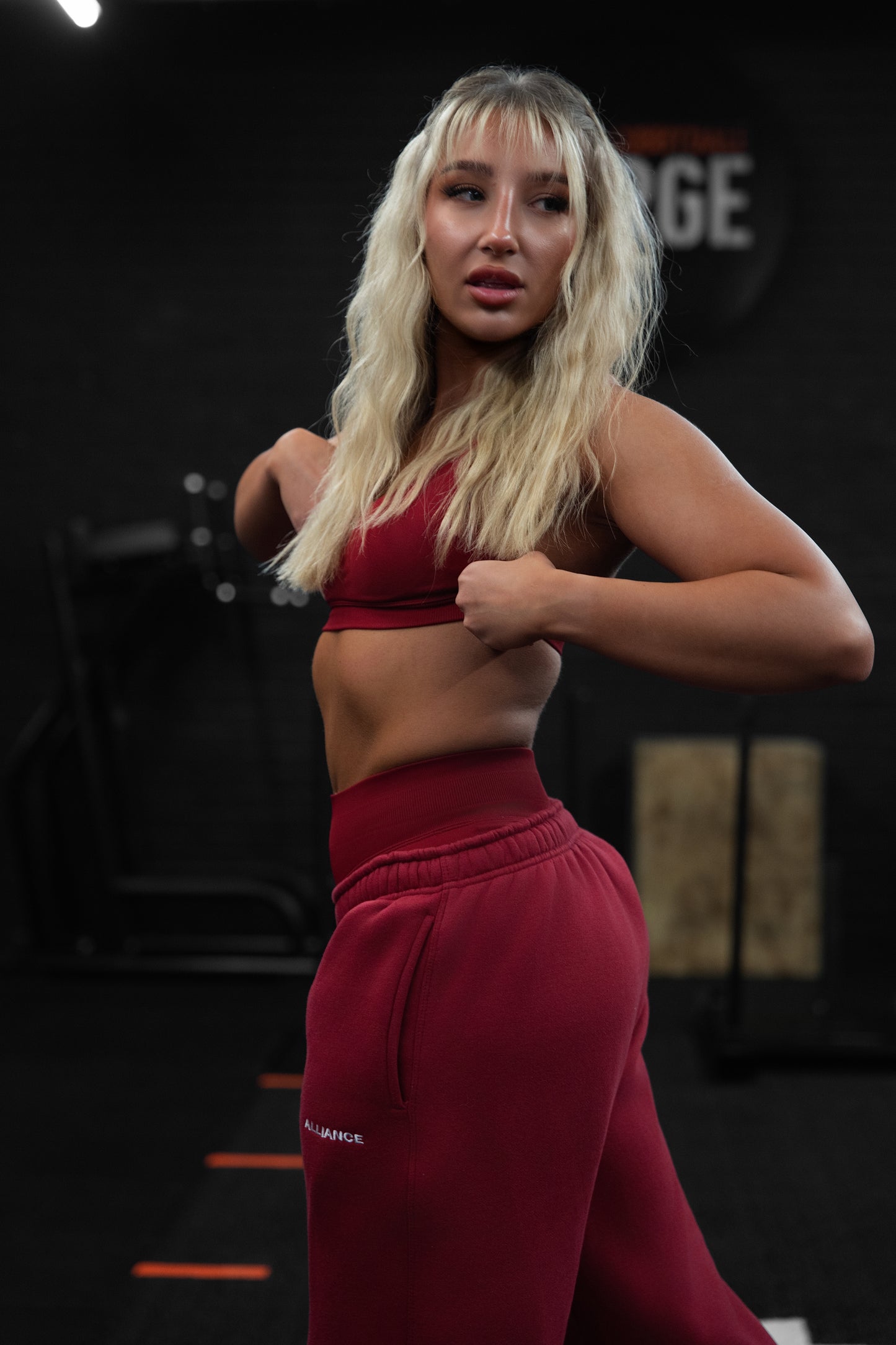 Evolve Red Wide Leg Jogger