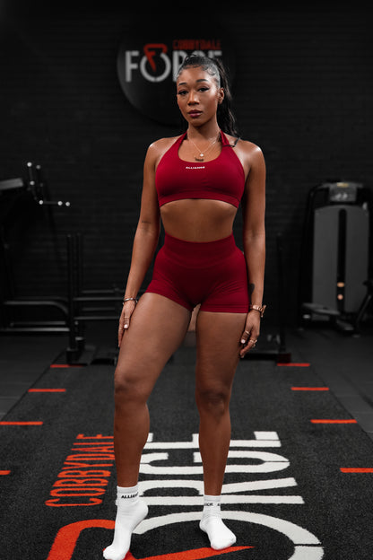 Evolve Red Scrunch Shorts