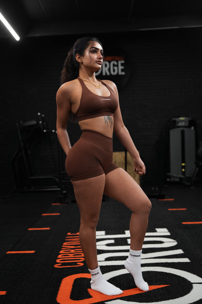 Evolve Brown Scrunch Shorts